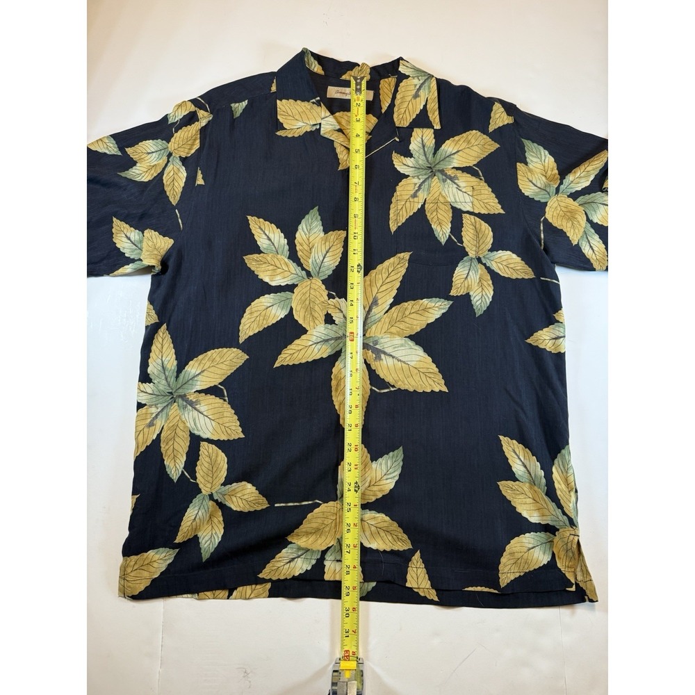 Tommy Bahama Hawaiian Camp Shirt Mens XL Blue Tropical Leaf Aloha Button Up - Picture 4 of 6